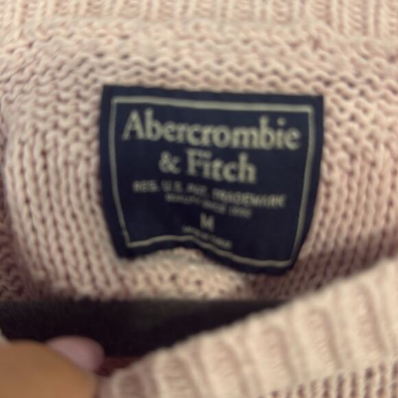 Abercrombie & Fitch Y2K Baby Pink Crew Neck Sweater Back Lace-Up Detail Size M - Picture 5 of 6